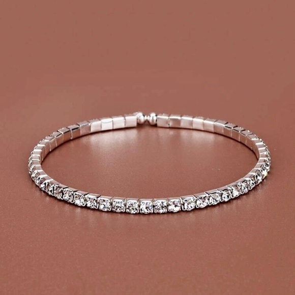 Rhinestone Cuff Bangle Bracelet - Picture 2 of 6